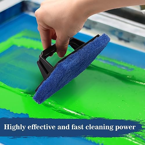 image for Caydo 3 Pack Screen Printing Scrub Pad, Blue Scrub Cleaner Brush with 