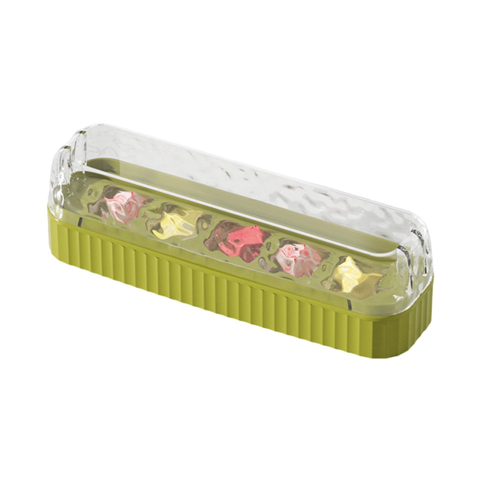 Bac à glaçons, Moule à bac glaçons – Empilable de grande capacité Bac avec couvercle(Green,S)