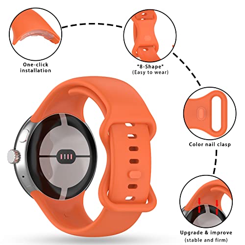 Image of Band Compatible with Google Pixel Watch Soft Silicone Sport Watch Bands Replacement Watch Strap Bracelet for Google Pixel Watch Smartwatch Accessories