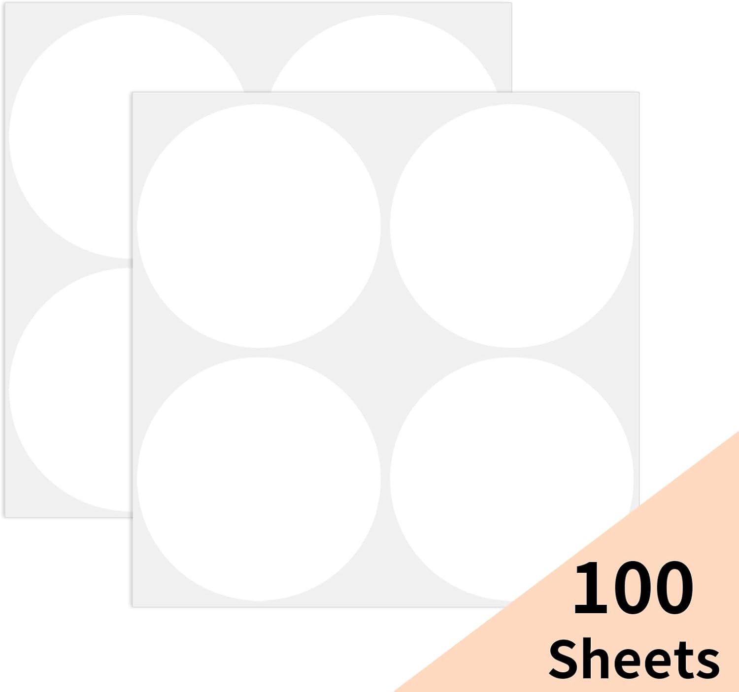 3 Inch Colored Dot Stickers Labels, Round Color Coding Labels, Garage Sale Stickers Price Tags Label Yard Sale Circle Dot Stickers- 100 Pack/White