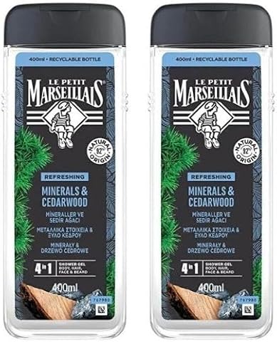 Le Petit Marseillais Men Mineraller ve Sedir Ağacı Duş Jeli 400 ml x2