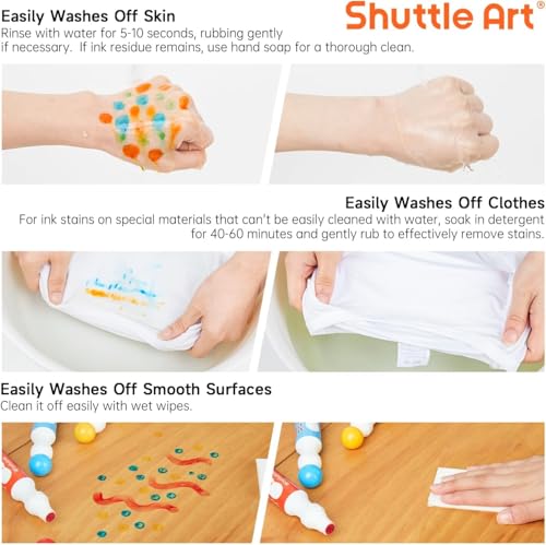 Shuttle Art 10 Colors Dot Marker Washable Non-Toxic Dot Marker for Children Early Education, Bingo Dabber for Creation with 1 Dot Activity Book by Shuttle Art - Image 7