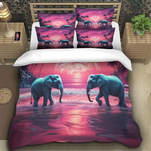 Parure de lit imprimé 3D en microfibre résistante 135x200 - 5