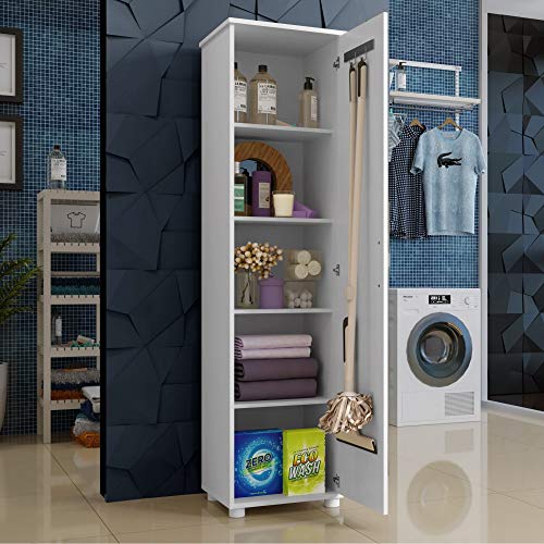 Armário Multiuso 1 Porta Jasmim Kaiki Móveis Branco