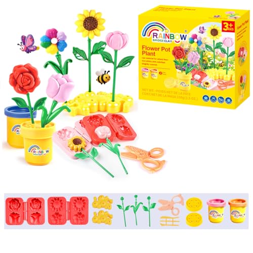 Yositochuan Flower Dough Play Set for Kids Ages 3 4 5 6 7 8