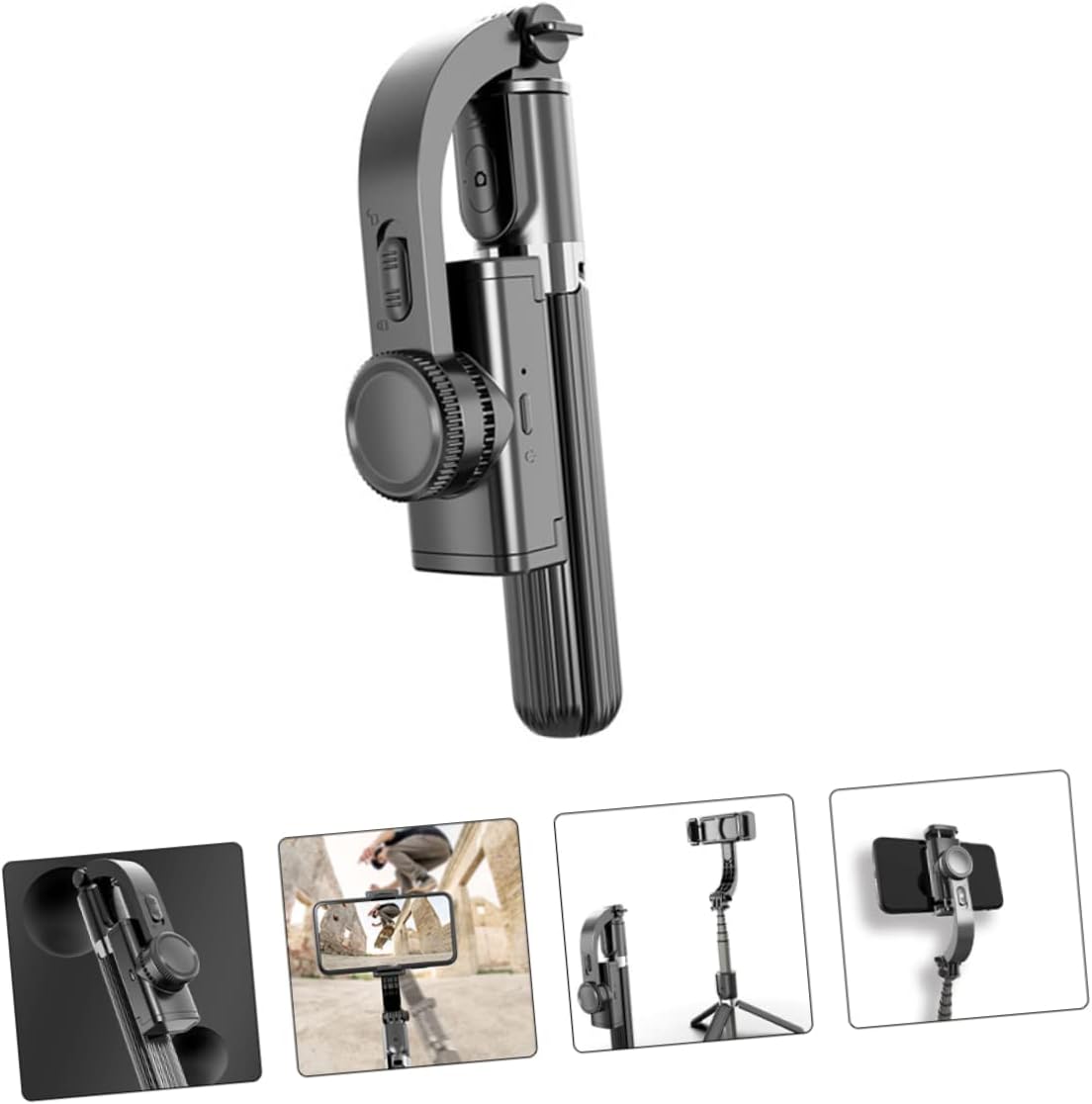 1Set Hand Held Phone Stabilizer Tripod Durable Cellphone Gimbal for Easy Photography Live Streaming Compatible with Various Phones Black Color