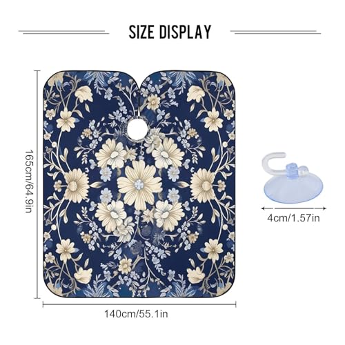 Capa profesional impermeable de corte de cabello con diseño floral ornamental y cierre ajustable de broche para peluquería miniatura 3