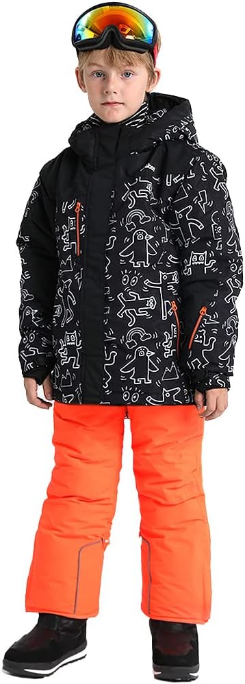 Komiseup Schneeanzug Kinder - Wasserdichter Winteroverall Mit Kapuze