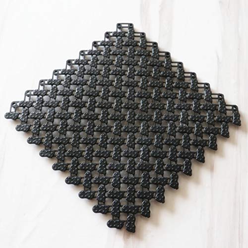 ツネユウ 浴室マット ジョイントマット ラグ 浴槽用 洗い場 すべりどめ お風呂マット お風呂マット 速乾 25*25cm*4 防カビ 防ダニ 転倒防止 四季適用 排水穴つき 匂いなし 持ち運び簡単 滑り止め バスマット すのこ ブラック 洗い場マット