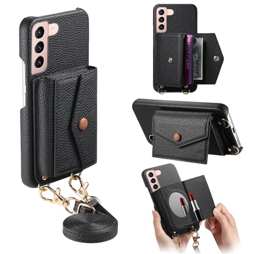 Housse Samsung Galaxy S21 5G étui portefeuille cuir antichoc avec support vidéo