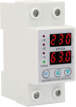 Double LED Display Single Phase Adjustable Voltage Current Protector AC230V 63A