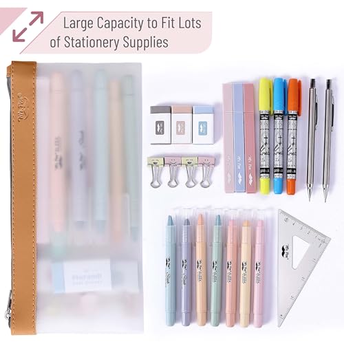Image of Mr. Pen- Clear Pencil Pouch, 8.50 inchx4.25 inch, 3 Pack, Durable TPU Material | Medium Water-Resistant Pencil Bags with Smooth Zipper, Multipurpose Clear Pouch for Stationery, School, Office