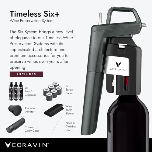 Coravin Special Edition Sistema de preservação de vinho Timeless Six Plus – Protetor de vinho – Aera