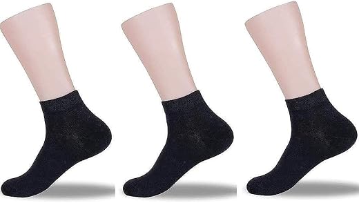 THE BABY COMPANY Kids Unisex Cotton School Socks (ANKLE Length) Black Color
