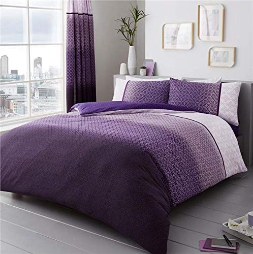 Homemaker ® Purple ombre duvet set quilt cover & pillow cases bedding (King)