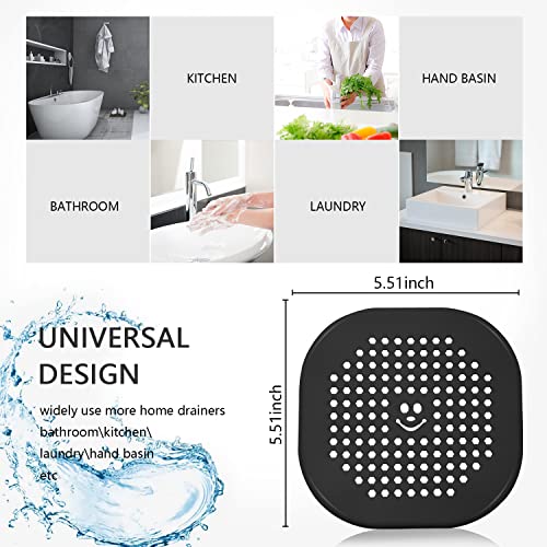 2 Pack Drain Hair Catcher Durable Silicone Shower Drain Protector Sink Drain Strainer Hair Stopper For Shower Kitchen Bathroom Tub Grey #TOP6
