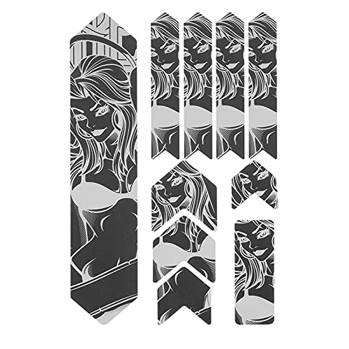 Bike Frame Protection Bike Frame Guard Tape Bike Scratch Protection Film Reflective Safety Sticker Set for Night Riding Outdoor Cycling (Beautiful Frame Model)