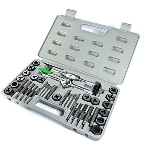 FAST WORLD SHOPPING ® Filiera Per Filettature Filiere Maschi Femmine Set 40 Pezzi Con Valigetta In Plastica Raccoglitore