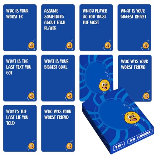 Uonguon Tarjetas de preguntas y respuestas, juego de fiesta de 50 preguntas y respuestas en inglés, estrategia, iniciador de conversación, fácil para competir con tus amigos para ganar estos desafíos