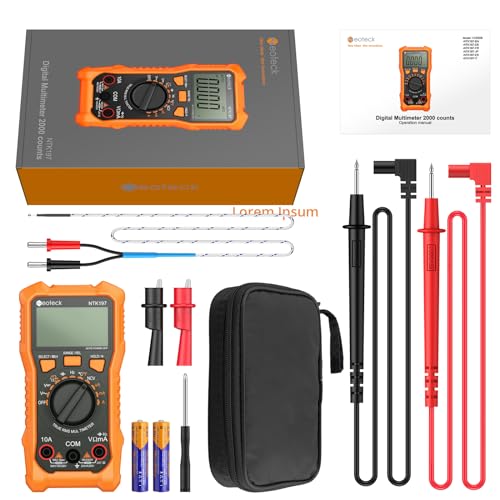 Neoteck Digital Multimeter Voltmeter 2000 Zähler Spannungsprüfer AC/DC Strom Spannung Widerstand...