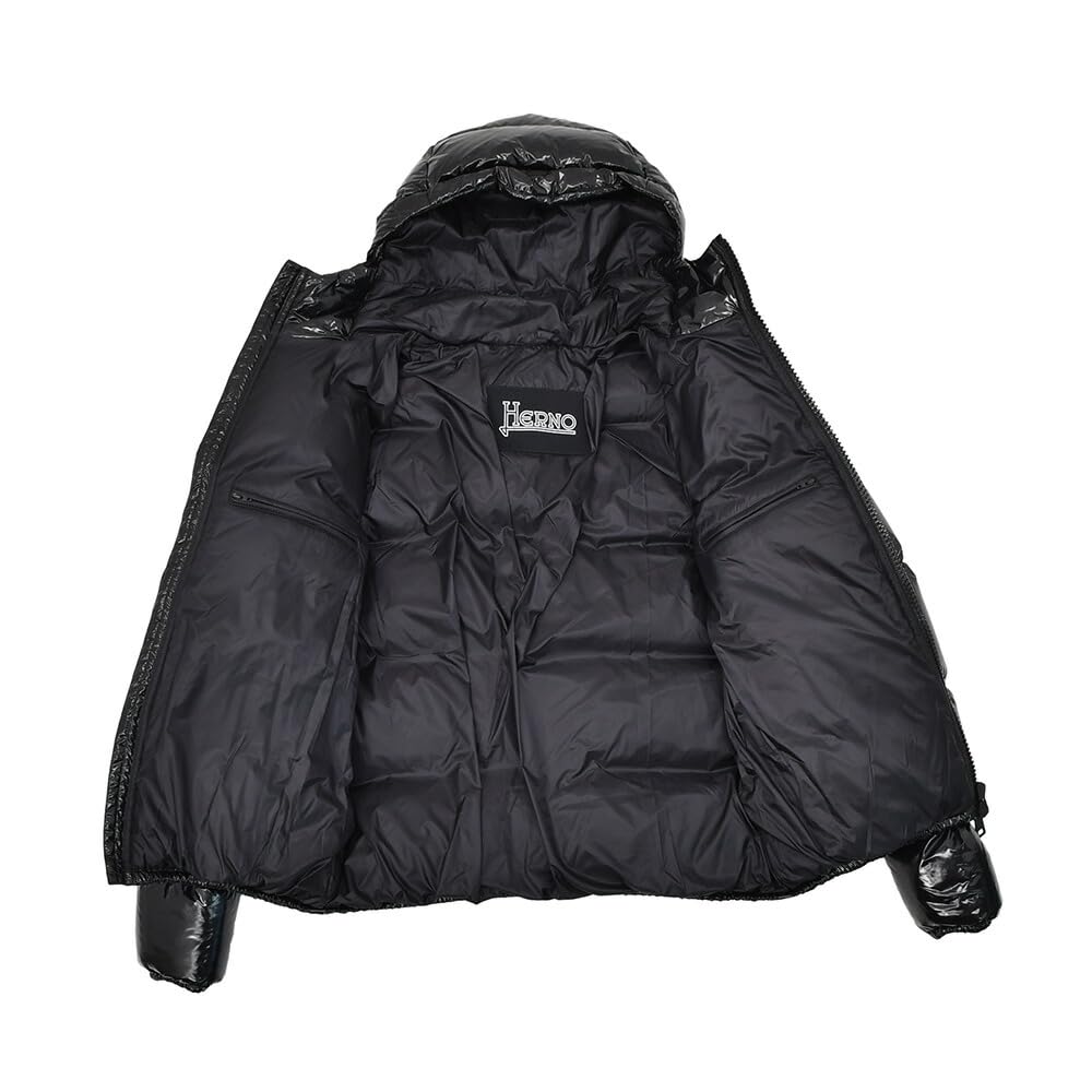 美品　HERNO（ヘルノ）ナイロン ジップアップジャケット　ブラック　50 XL 美品 HERNO（ヘルノ）ナイロン ジップアップジャケット ブラック