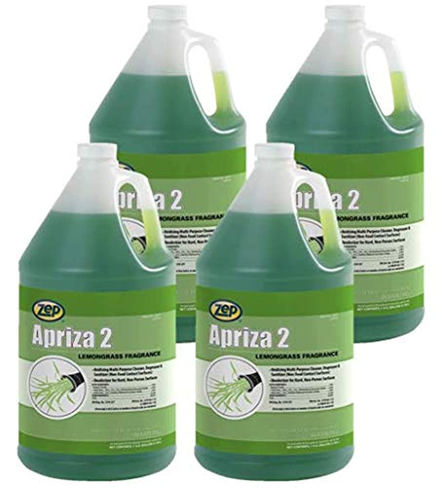 Zep Apriza 2 Multi-Purpose Cleaner - 1 Gallon (Case of 4) 125124 - Oxidizing, Degreaser, Deodorizer, and Sanitizer