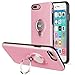 iPhone 8 Plus Case, iPhone 7 Plus Case, ICONFLANG 360 Degree Rotating Ring Kickstand Case Shockproof Impact Protection [Support Magnetic Car Mount Case] for iPhone 8 Plus / 7 Plus (2018) - Pink
