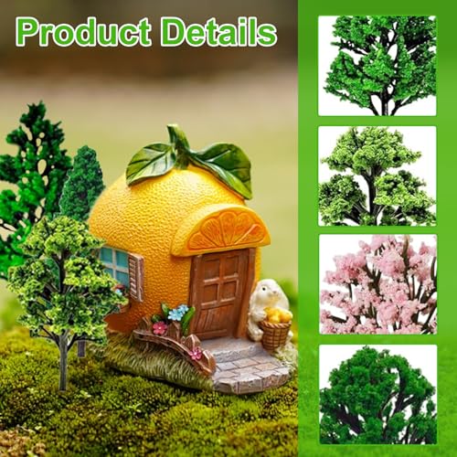 ZHIQIN 30 Stücke Modellbau Bäume Gemischte Miniatur Bäume und Büsche Landschaft Modell Bäum Architektur Modell Baum Bäume Eisenbahn und Zug für Sandtisch DIY Landschaft Modelleisenbahn(3-7cm)