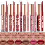 LANGMANNI 6 Matte Lipstick with 6 Lipliners Durable Makeup Set,Long-Lasting Non-Stick Cup Not Fade Waterproof Pigmented Velvet Lipgloss Kit Beauty Cosmetics Makeup Gift for Girls (#A)