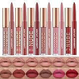 LANGMANNI 6 Matte Lipstick with 6 Lipliners Durable Makeup Set,Long-Lasting Non-Stick Cup Not Fade Waterproof Pigmented Velvet Lipgloss Kit Beauty Cosmetics Makeup Gift for Girls (#C)