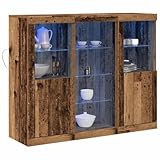 Assemblage requis: Oui Tomostar Buffet avec LED, Meuble de Rangement Armoire de Cuisine Bois Ancien 123 x 37 x 100 cm Bois d\'ingénierie