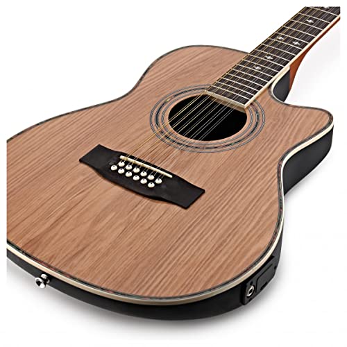 Guitare Roundback 12 Cordes par Gear4music Natural - Les Beatles, Paul McCartney, John Lennon, RIngo Starr, George Harrison Guitare Roundback 12 Cordes par Gear4music Natural – Image 3
