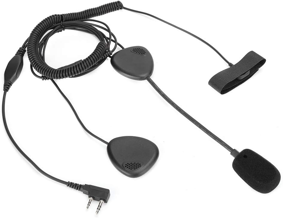 Motorcycle Helmet Headset, K Head Motorbike Intercom PTT Headphone Earphone with Microphone for Two Way Radio Walkie Talkie
