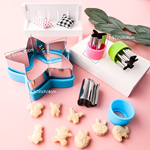 Stainless Steel Sandwiches Cutter Set Kids Vegetable Fruit Cutters Heart Star Dinosaur Mousehead Sandwich Cutters Shape Cookie Cutout Fun Food Shape Cutters For Baking #TOP1