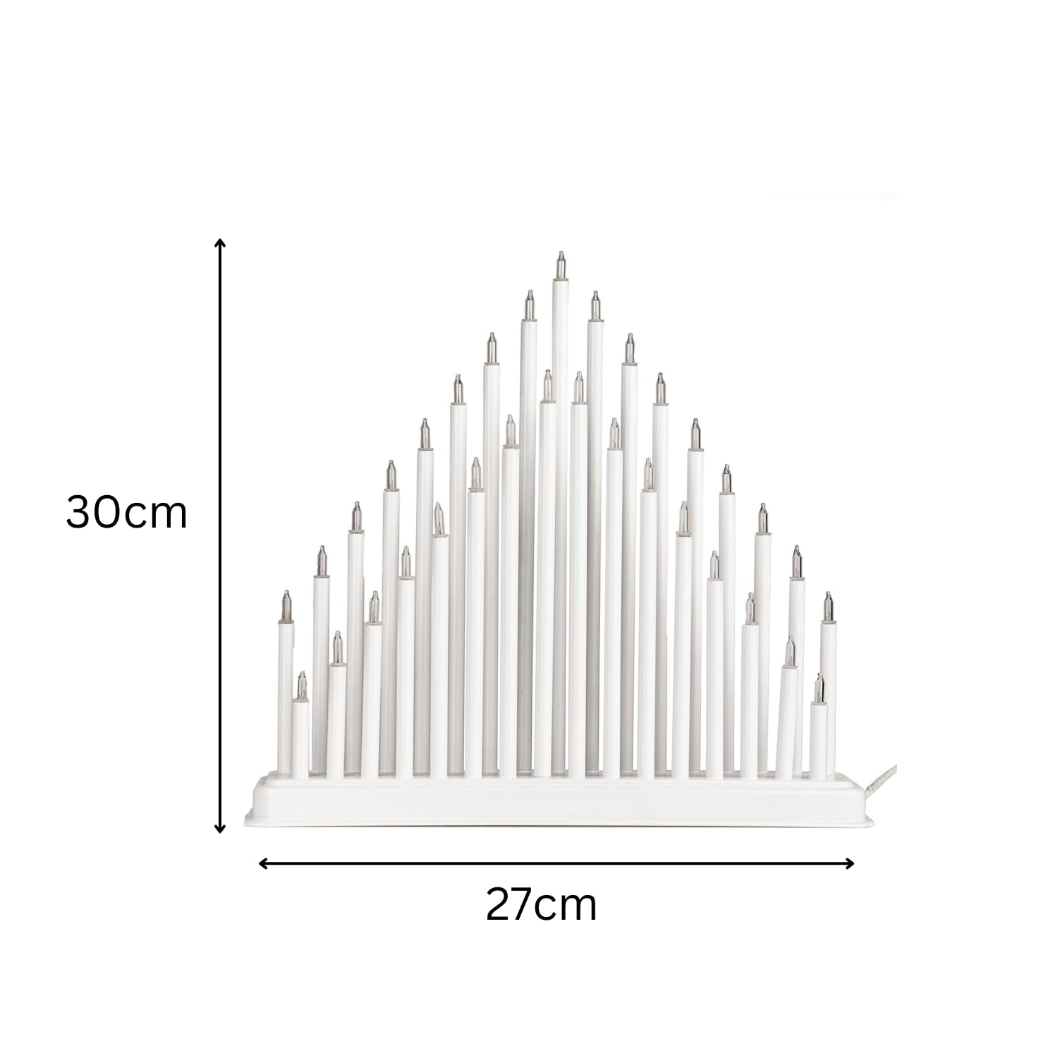 HomeZone Marco Paul White Christmas LED Candle Bridge Decoration Light Up Christmas Table Centrepiece Decor 33 Warm White Lights for Indoor Battery Operated Xmas Window Ornament for Indoor - Image 2