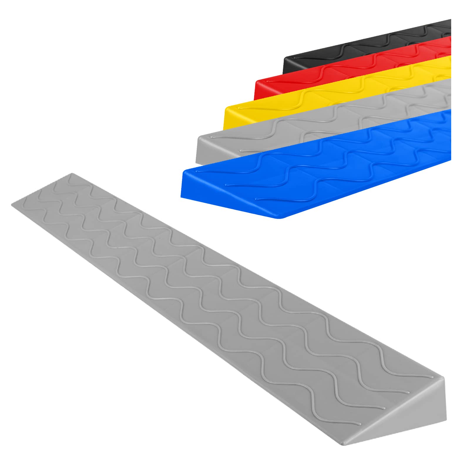 Rampa de umbral de puerta interior, alfombrilla de acceso portátil para silla de ruedas de 1 a 10 cm, canal de elevación para robots, scooters, ayudas de movilidad, borde gris para una fácil entrada