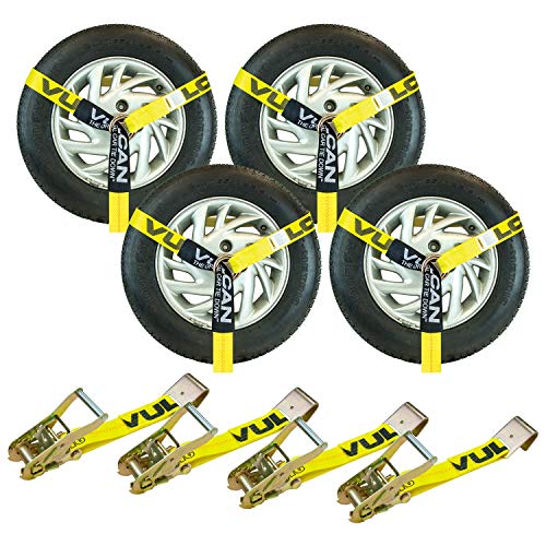 VULCAN Lasso Style Auto Tie Down with Flat Hooks - 2 Inch x