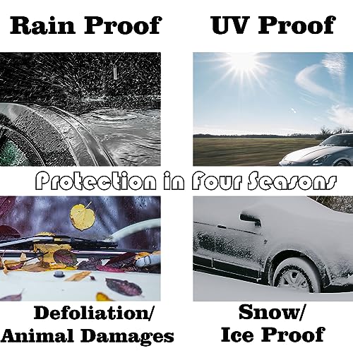 Full Car Covers for SUVs Up to 200”, All Weather Water/Wind Proof Snow Resistant Automobiles Cloth,Dupont Oxford UV Protection,Full Exterior Covers Outdoor SUV Car Cover - Thumbnail 4