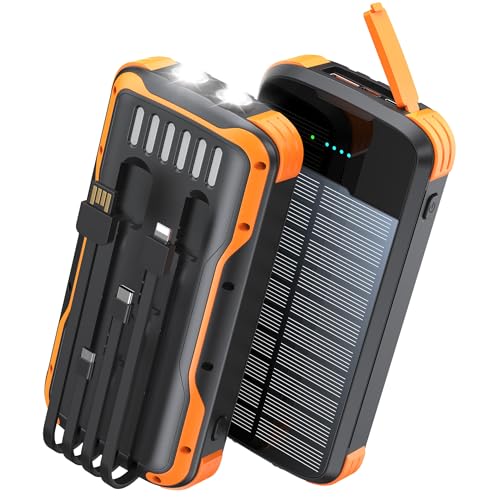 SOXONO Solar Charger Power Bank, PD 20W Fast Charging External Batter, 40000mAh Portable Phone...