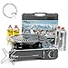 Produktbild AlpenCamping Mont Blanc Gaskocher Campingkocher Set mit 4 Gaskartuschen - Grillplatte - Gasherdkreuz - 2,2 kW chrome schwarz inkl. Frisbee