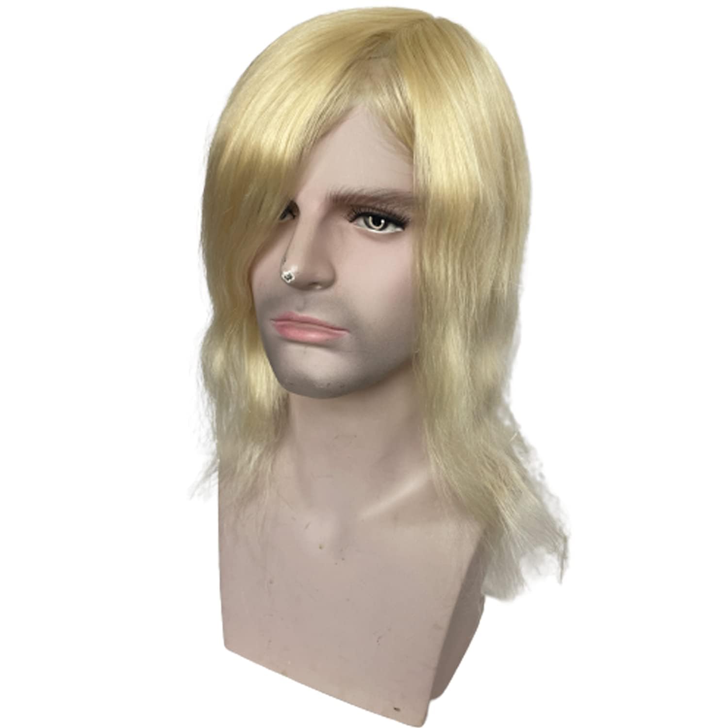 12inch Toupee for Man Ultra Thin Skin PU Men's Hairpiece European Virgin Human Hair Replacement System Pieces for Men Women 10x8inch #613 Blonde Color