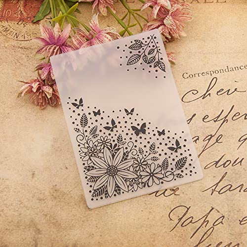 Arbuya Flores Folhas Borboleta Canto Plástico Pasta de Gravação para Scrapbook DIY Álbum Ferramenta