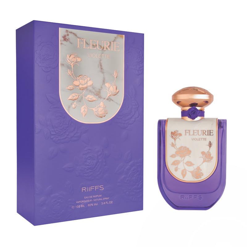 RiiFFS Fleurie Violet Eau De Parfum for Women | Long Lasting Perfume with Coconut, Vanilla, Rose | Musk | Elegant Floral Fragrance with Amber | Tonka Bean | 100ml RiiFFS Fleurie Violet Eau De Parfum for Women | Long Lasting Perfume with Coconut, Vanilla, Rose | Musk | Elegant Floral Fragrance with Amber | Tonka Bean | 100ml