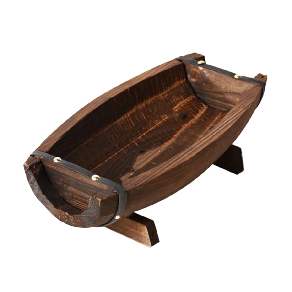 CIYODO Planter Pot Rustic Half Barrel Wooden with Base Versatile Coffee- Flower Pot for Indoor and Outdoor Use Suitable for Patio and Garden Decoration