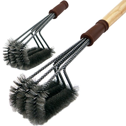 Profi Edelstahl Grillbürste 45cm + 1 auswechselbarer Bürstenkopf- Bestes Preis- Leistungsverhältnis bei Amazon