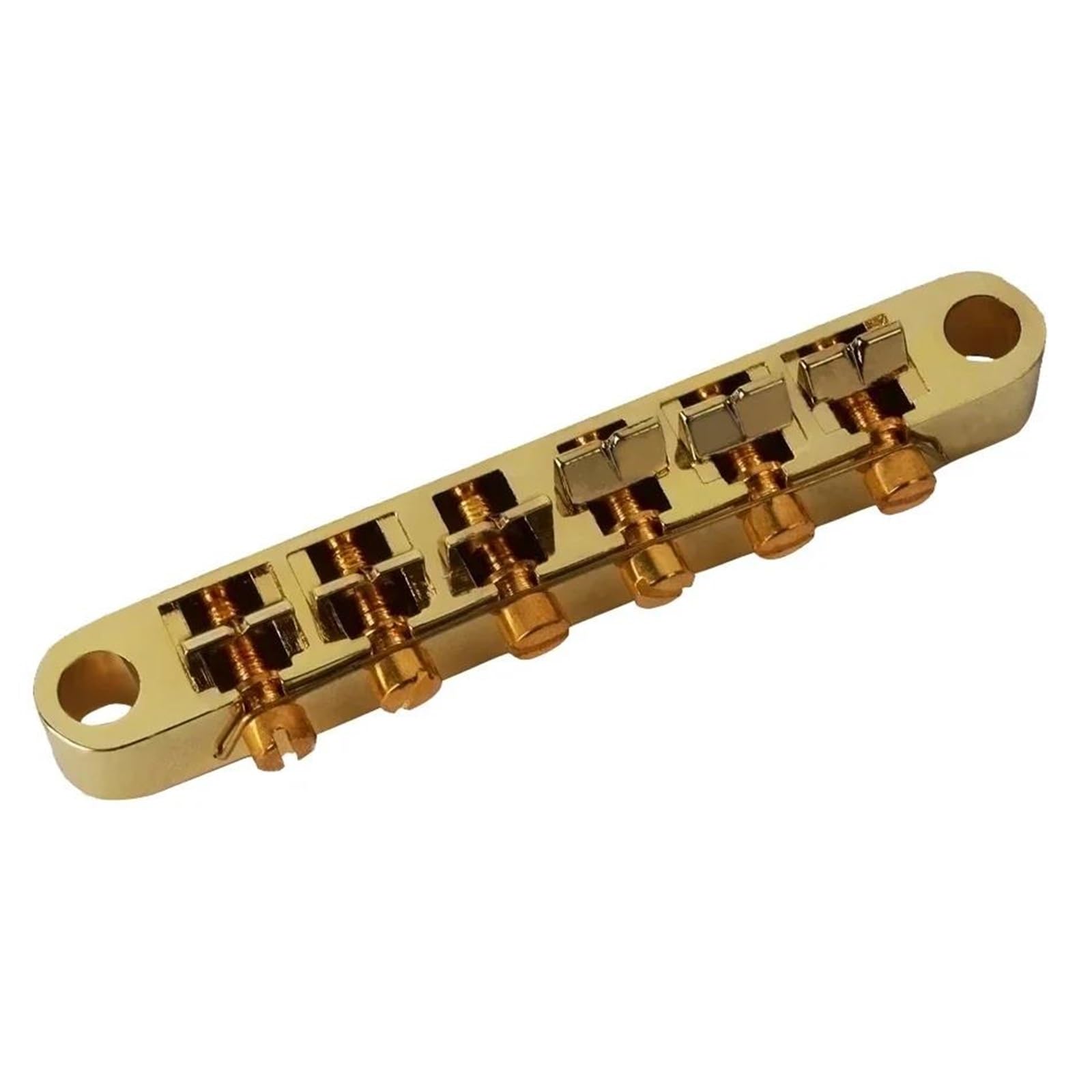 Mostek Gitarowy 1 Zestaw 6 Strun Mostka Do Gitary Elektrycznej I Strunociągu Ze Słupkami Do Części Zamiennych Płyt LP(Golden)