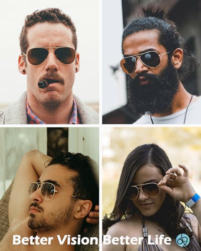 Image of Joox Aviator Sunglasses for Men Women,Polarized UV 400 Protection Lens with Metal Pilot Frame Unisex