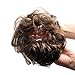 Bella Hair 100% Human Hair Scrunchie Bun Up Do Hair Pieces Wavy Curly or Messy Ponytail Extension (#2 Dark Brown)