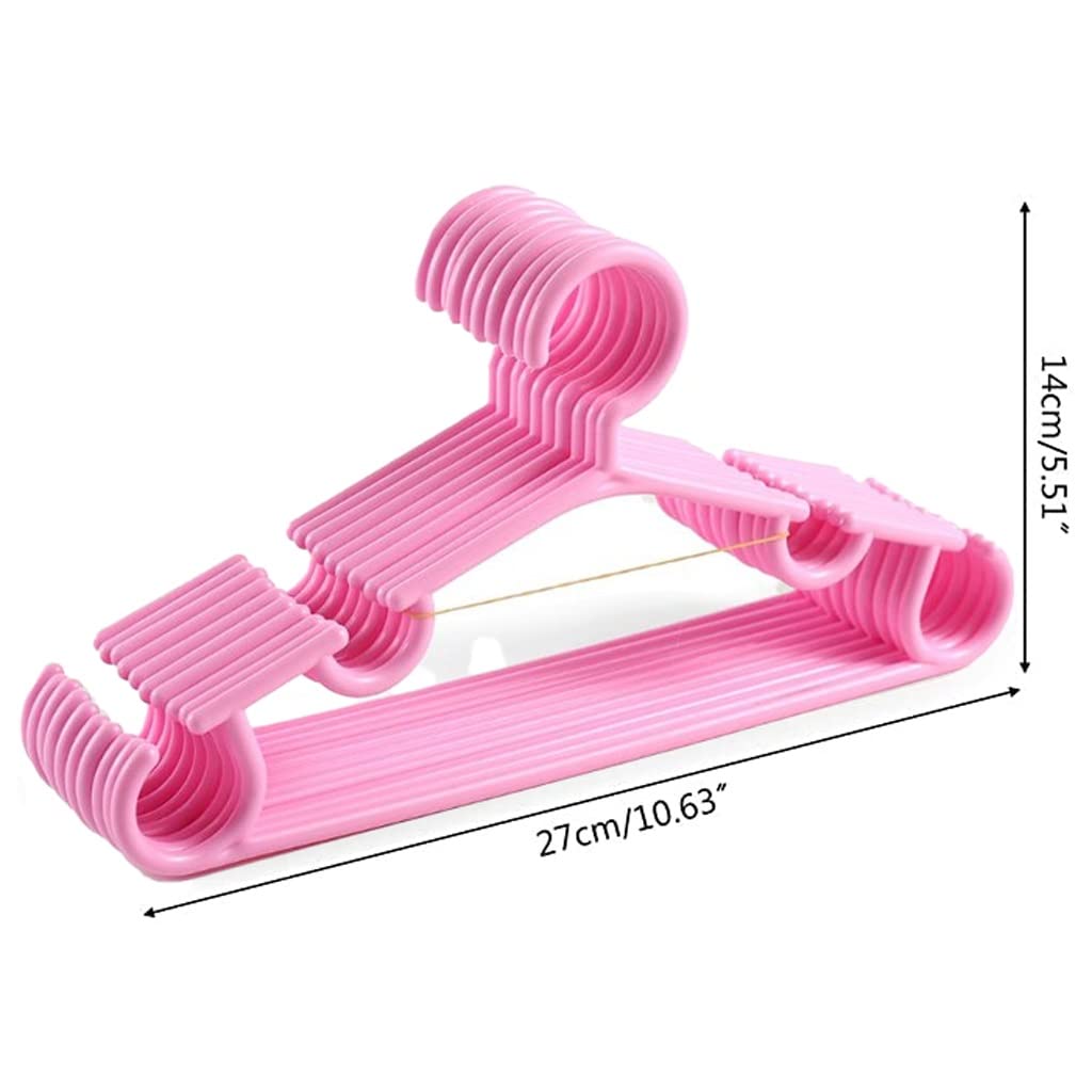 Kleiderbügel 10 Stück Kinder-Kleiderbügel Aus Kunststoff Für Kinder, Kleinkind-Kleiderbügel Für T-Shirts Und Hosen rutschfest Dick Kleiderbügel(Pink)