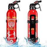Upgraded 8-in-1 Fire Extinguisher for Home with Wall Mount, 620 ml Portable Fire Extinguisher For Vehicle Car Boat House Kitchen Emergency Supplies, Water-Based Solution For A, B, C, K Fire (2 Pack)